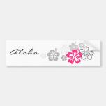 Graue und rosa Hibiskusentwürfe Auto Sticker