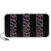 Graue und rosa Leopard-Streifen Mp3 Speaker