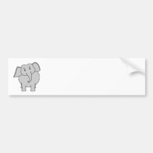 Grauer Elefant Autosticker