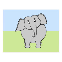 Grauer Elefant Postkarten