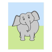 Grauer Elefant Postkarten