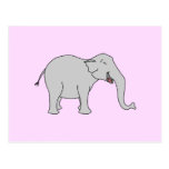 Grauer lachender Elefant. Karikatur Postkarten