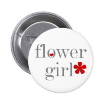 Graues Text-Blumen-Mädchen Buttons