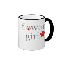 Graues Text-Blumen-Mädchen Haferl