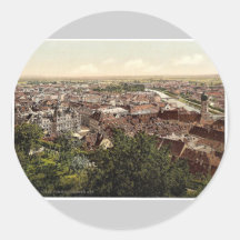 Graz, Ansicht vom Schlossberg, Steiermark, Austro- Runde Sticker