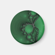 Green and Black Fractal Jewels Refrigerator Magnet