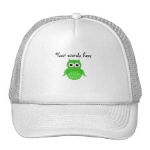 Green cute owl hat