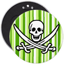 Green Stripes; Striped Jolly Roger; Pirate Pins