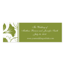 Green & White Wedding Website Information Cards Business Cards
