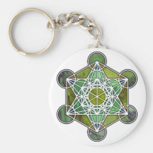 GreenMetatronCube Schlüsselanhänger