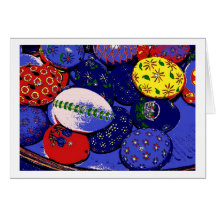 Greeting card colorful Easter eggs Pop Art Karten