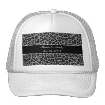 Grey leopard print wedding favors hat