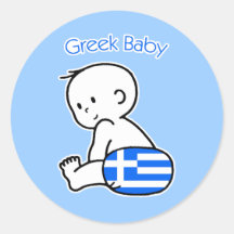 Griechisches Baby Runde Sticker