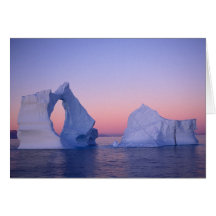 Grönland, Eisberg am Sonnenuntergang Karten