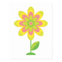 Groovy Frühlings-Blume Postkarte