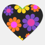 Groovy Retro Blumen-Power Sticker