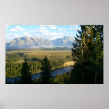 Großartige Teton Berge und Fluss-Druck Plakatdrucke