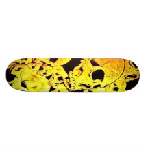Großartiges orange Schädel-Skateboard Individuelles Deck