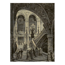 Großartiges Treppenkasten Paris-Opernhaus 1877 Postkarte