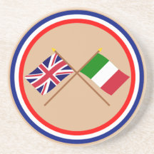 Großbritannien und Italien gekreuzte Flaggen Untersetzer