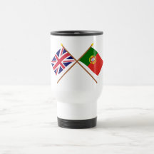 Großbritannien und Portugal gekreuzte Flaggen Kaffeehaferl