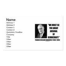 Große Arsenal-Demokratie Franklin Delano Roosevelt Visitenkartenvorlage