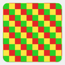 Große Rasta Quadrate Stickers