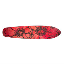 GROSSE ROTE BLUMEN-SKATE-PLATTFORM PERSONALISIERTES SKATEDECK