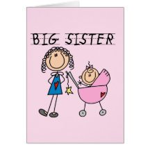 Große Schwester mit kleine Schwester-T-Shirts und  Grußkarten