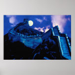 Große Wand der China mit Mond Poster