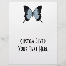 Großer blauer u. schwarzer Schmetterling Flyerdesign