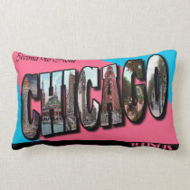 Großer Buchstabe CHICAGOS, IL stellt Kissen dar kissen