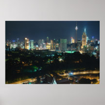 Großer Giclee Druck Kuala Lumpur Nightscape auf Ca Plakat