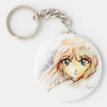 Großes kawaii Augen der Manga Anime-Mädchenskizze  Schlüsselanhänger
