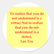 großes Lao Tzu Zitat Runder Aufkleber