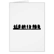 Group of People Silhouette Greeting Cards