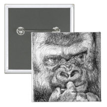 Grrr-illa Knopf Anstecknadelbutton