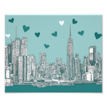 Grün-blauer NYC Valentinsgruß Photo