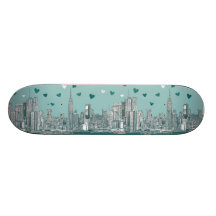 Grün-blauer NYC Valentinsgruß Personalisierte Skateboards