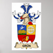 Grün Family Crest Poster