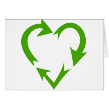 Grün recyceln Herz Karten