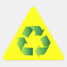 Grün recyceln Symbol Dreieckaufkleber