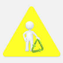 Grün recyceln Symbol u. Mann Sticker