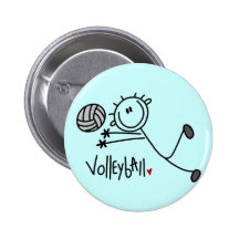 Grundlegende Strichmännchen-Volleyball-T-Shirts un Anstecknadel