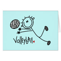 Grundlegende Strichmännchen-Volleyball-T-Shirts un Karten