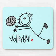 Grundlegende Strichmännchen-Volleyball-T-Shirts un Mousepads