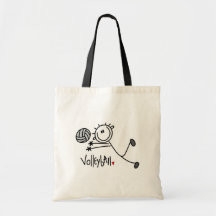 Grundlegende Strichmännchen-Volleyball-T-Shirts un Tasche