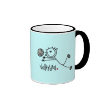 Grundlegende Strichmännchen-Volleyball-T-Shirts un Kaffee Tasse