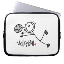Grundlegender männlicher Strichmännchen-Volleyball Laptop Sleeve Schutzhülle