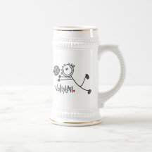 Grundlegender männlicher Strichmännchen-Volleyball Kaffee Tassen